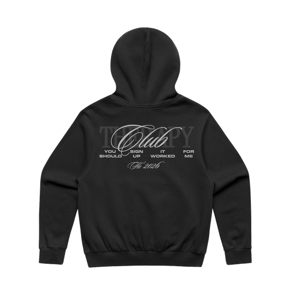 FLO - Therapy At The Club Black Script Hoodie